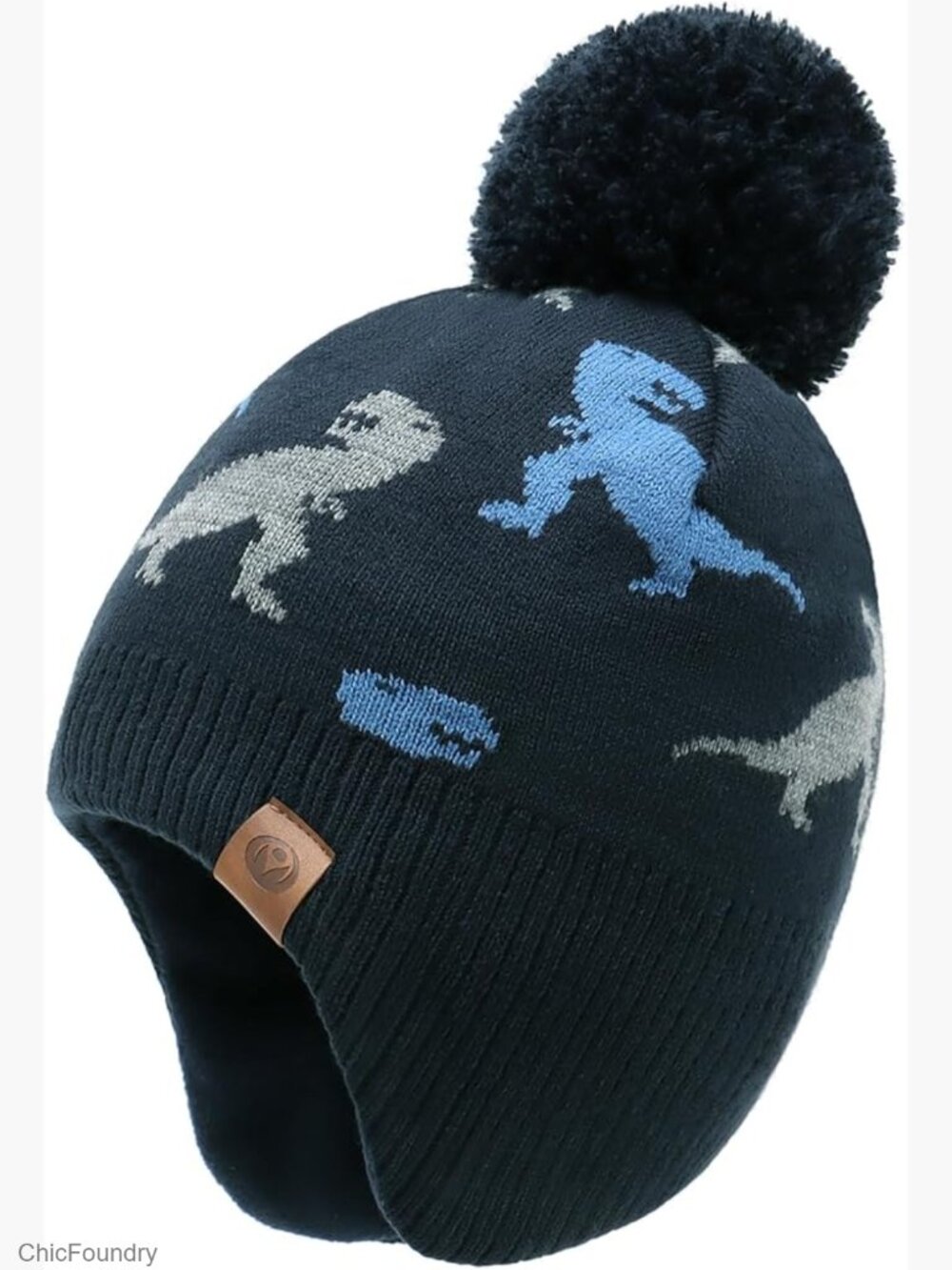 Kids Knit Beanie Hat with Cozy Lining - Pom Pom Winter Skull Cap